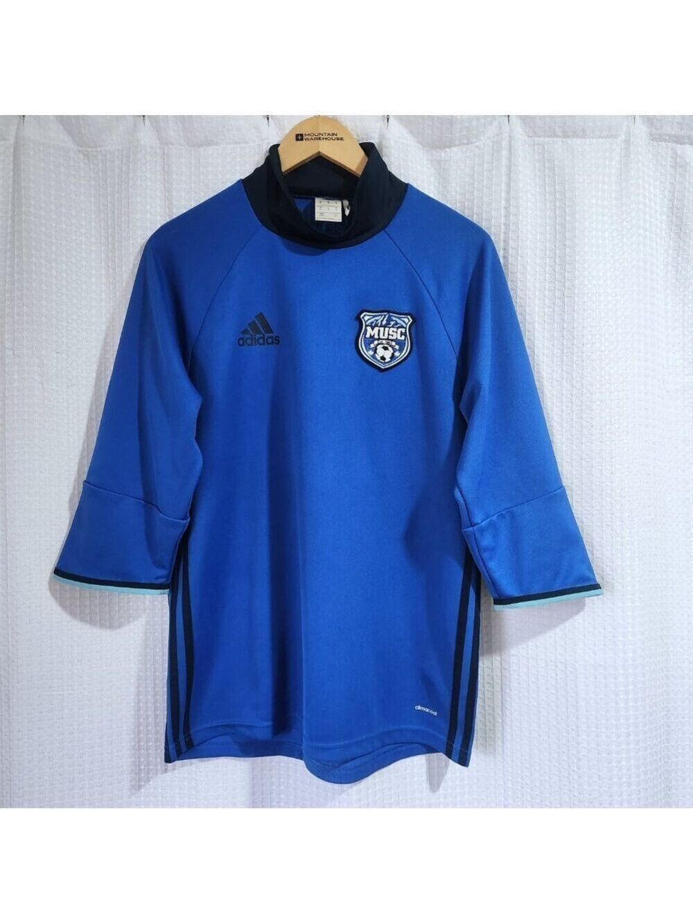 adidas Musc Soccer Jersey Pullover Top Size Med. 3/4 sleeve Vented Back